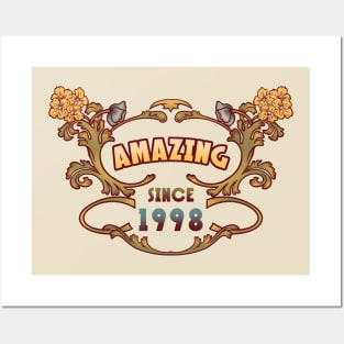 AMAZING SINCE 1998 art nouveau vintage retro 90s Posters and Art